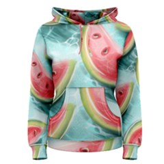 Watermelon Fruit Juicy Summer Heat Women s Pullover Hoodie by uniart180623