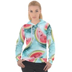 Watermelon Fruit Juicy Summer Heat Women s Overhead Hoodie by uniart180623