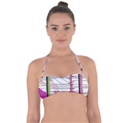 Poles Wires Tie Back Bikini Top by uniart180623