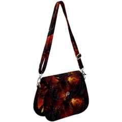 Dragon Art Fire Digital Fantasy Saddle Handbag by Bedest