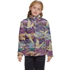 Textile-fabric-cloth-pattern Kids  Puffer Bubble Jacket Coat by Bedest