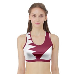 Heart-love-flag-qatar Sports Bra With Border by Bedest