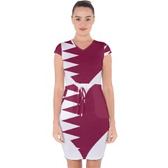 Heart-love-flag-qatar Capsleeve Drawstring Dress  by Bedest