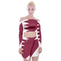 Heart-love-flag-qatar Off Shoulder Top with Mini Skirt Set View1