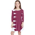 Heart-love-flag-qatar Kids  Quarter Sleeve Skater Dress View1