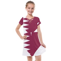 Heart-love-flag-qatar Kids  Cross Web Dress by Bedest