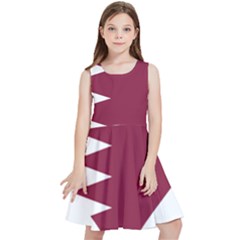 Heart-love-flag-qatar Kids  Skater Dress by Bedest