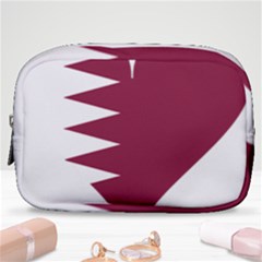 Heart-love-flag-qatar Make Up Pouch (small) by Bedest