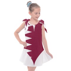 Heart-love-flag-qatar Kids  Tie Up Tunic Dress by Bedest