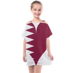 Heart-love-flag-qatar Kids  One Piece Chiffon Dress by Bedest