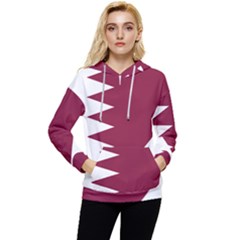 Heart-love-flag-qatar Women s Lightweight Drawstring Hoodie by Bedest