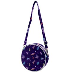 Space Seamless Pattern Crossbody Circle Bag by pakminggu