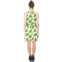 Vegetable Pattern With Composition Broccoli Halter Collar Waist Tie Chiffon Dress View2