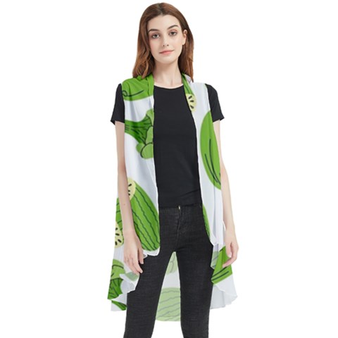 Vegetable Pattern With Composition Broccoli Sleeveless Chiffon Waistcoat Shirt by pakminggu