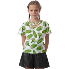 Vegetable Pattern With Composition Broccoli Kids  Front Cut T-shirt by pakminggu