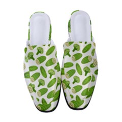 Vegetable Pattern With Composition Broccoli Women s Classic Backless Heels by pakminggu