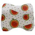 Seamless Background Pattern with Watermelon Slices Velour Head Support Cushion View1