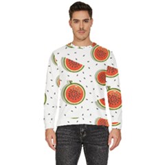 Seamless Background Pattern With Watermelon Slices Men s Fleece Sweatshirt by pakminggu