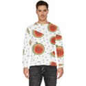 Seamless Background Pattern with Watermelon Slices Men s Fleece Sweatshirt View1