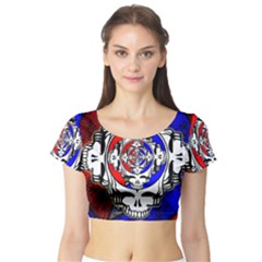 The Grateful Dead Short Sleeve Crop Top by Grandong