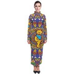 Dead Dancing Bears Grateful Dead Pattern Turtleneck Maxi Dress by Grandong