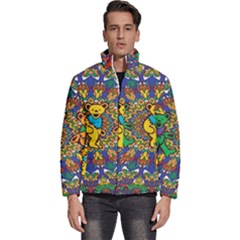 Dead Dancing Bears Grateful Dead Pattern Men s Puffer Bubble Jacket Coat by Grandong