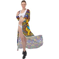 Dead Dancing Bears Grateful Dead Pattern Maxi Chiffon Beach Wrap by Grandong