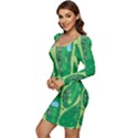 Golf Course Par Golf Course Green Women Long Sleeve Ruched Stretch Jersey Dress View3