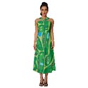 Golf Course Par Golf Course Green Sleeveless Cross Front Cocktail Midi Chiffon Dress View1