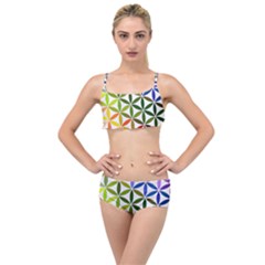 Mandala Rainbow Colorful Layered Top Bikini Set by Bedest