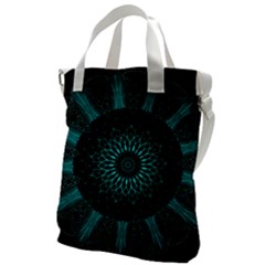 Ornament-district-turquoise Canvas Messenger Bag by Bedest