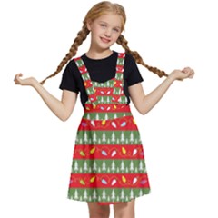 Christmas-papers-red-and-green Kids  Apron Dress by Bedest