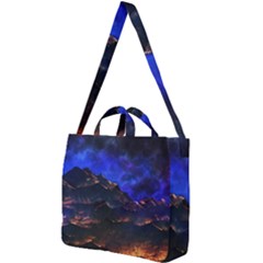 Landscape-sci-fi-alien-world Square Shoulder Tote Bag by Bedest