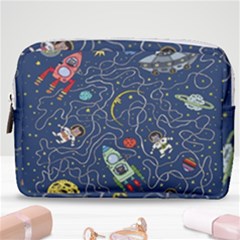 Cat-cosmos-cosmonaut-rocket Make Up Pouch (medium) by pakminggu