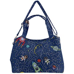 Cat-cosmos-cosmonaut-rocket Double Compartment Shoulder Bag by pakminggu