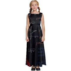 Math Mathematics Pattern Kids  Satin Sleeveless Maxi Dress by pakminggu