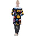 Circle Illustration Space Art Cute Pattern Longline Hooded Cardigan View2