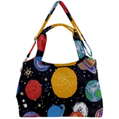 Circle Illustration Space Art Cute Pattern Double Compartment Shoulder Bag by pakminggu