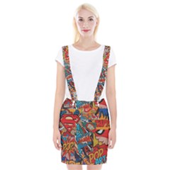 Comic Cartoon Pattern Braces Suspender Skirt by pakminggu