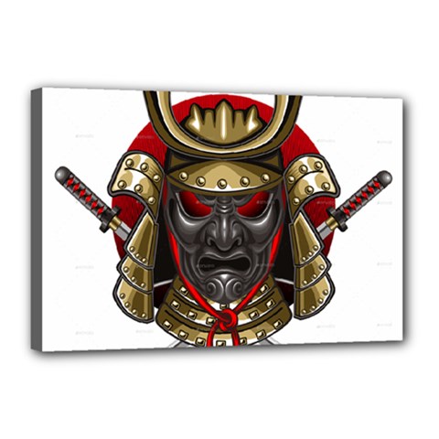 Samurai Katana Warrior Canvas 18  X 12  (stretched) by Cowasu