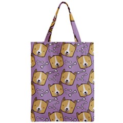 Corgi Pattern Zipper Classic Tote Bag by Cowasu