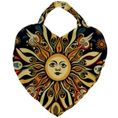 Boho Sun Giant Heart Shaped Tote by Valentinaart