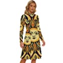 Boho sun Long Sleeve Shirt Collar A-Line Dress View3