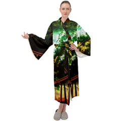 Science-fiction-forward-futuristic Maxi Velvet Kimono by Cowasu