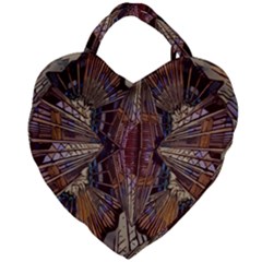 Abstract-design-backdrop-pattern Giant Heart Shaped Tote by Cowasu