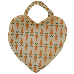 Patter-carrot-pattern-carrot-print Giant Heart Shaped Tote by Cowasu