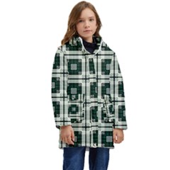 Pattern-design-texture-fashion Kids  Hooded Longline Puffer Jacket by Cowasu