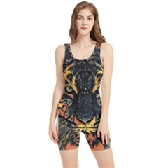 Tiger-predator-abstract-feline Women s Wrestling Singlet by Cowasu