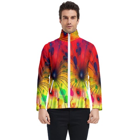 Color-background-structure-lines Men s Bomber Jacket by Cowasu