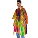 Color-background-structure-lines Men s Hooded Rain Ponchos View2